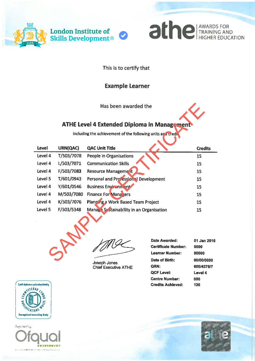 Level Diploma In Business Management University Lisd